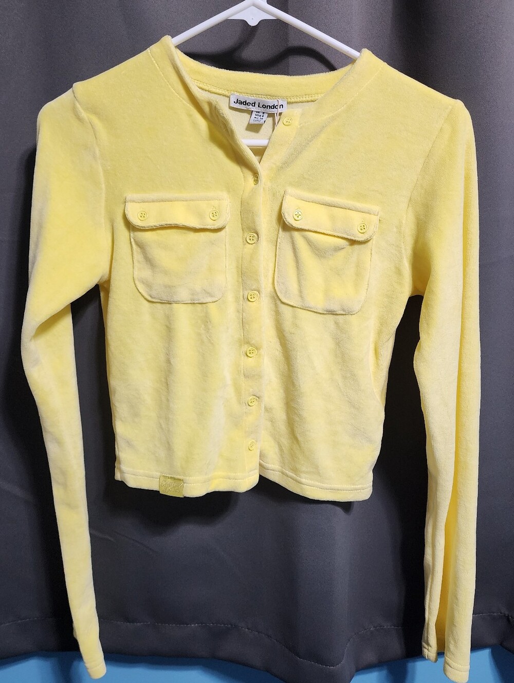 Jaded London Pale Yellow Button-Front Cardigan Size 4